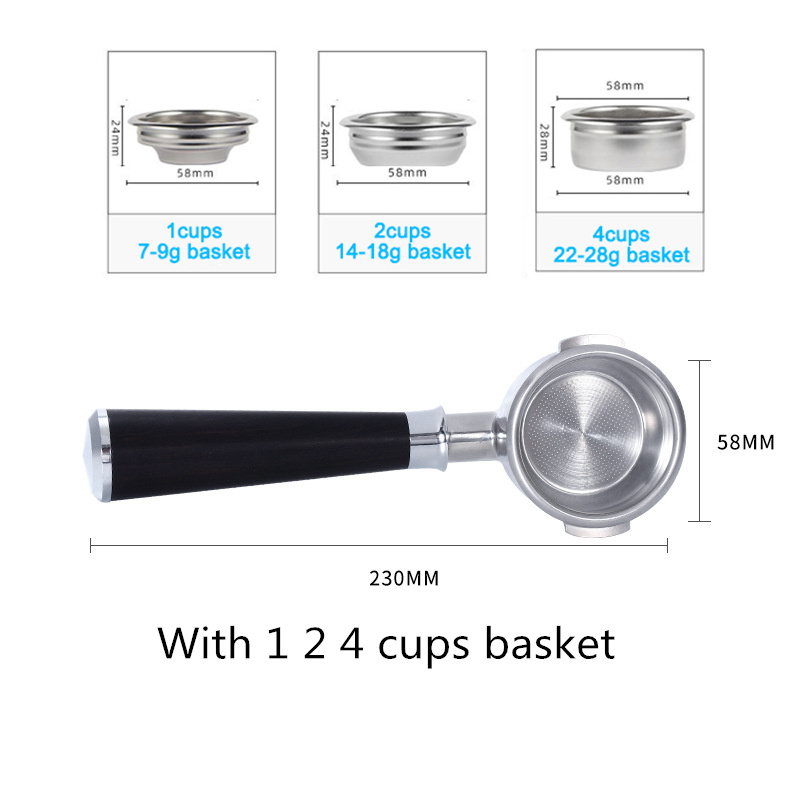 Naked Portafilter Bottomless - Expobar E61 58MM nagi Portafilter drewniany
